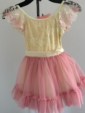 Curtain Call Costume-Sugar Plum Dress - Pink & Cream with headpiece